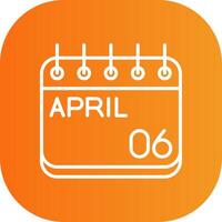 April Line Gradient Curve Icon vector