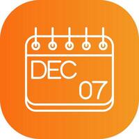 December Line Gradient Curve Icon vector