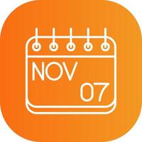 November Line Gradient Curve Icon vector