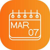 March Line Gradient Curve Icon vector