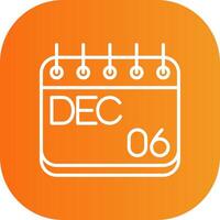 December Line Gradient Curve Icon vector