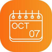 October Line Gradient Curve Icon vector