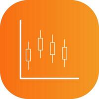 Plot Line Gradient Curve Icon vector