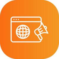 Promote Line Gradient Curve Icon vector