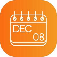 December Line Gradient Curve Icon vector