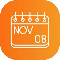 November Line Gradient Curve Icon vector