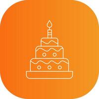 Wedding Cake Line Gradient Curve Icon vector