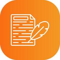 Write Line Gradient Curve Icon vector