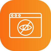 Eye Line Gradient Curve Icon vector