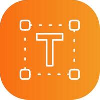 Text Line Gradient Curve Icon vector