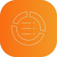 Pie Chart Line Gradient Curve Icon vector