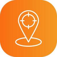 Location Marker Line Gradient Curve Icon vector