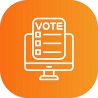 Online Voting Line Gradient Curve Icon vector