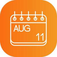 August Line Gradient Curve Icon vector