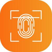 Fingerprint Scan Line Gradient Curve Icon vector
