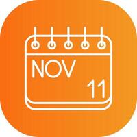 November Line Gradient Curve Icon vector