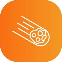 Meteorites Line Gradient Curve Icon vector