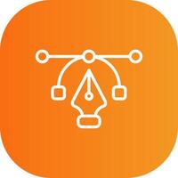 Pen Tool Line Gradient Curve Icon vector