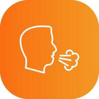 Dry Cough Line Gradient Curve Icon vector