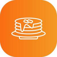 Pan Cake Line Gradient Curve Icon vector