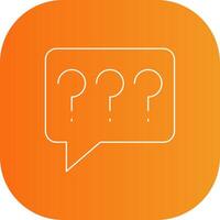 Question Line Gradient Curve Icon vector