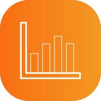 Bar Chart Line Gradient Curve Icon vector