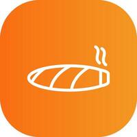 Cigar Line Gradient Curve Icon vector