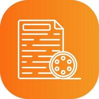 Transcript Line Gradient Curve Icon vector
