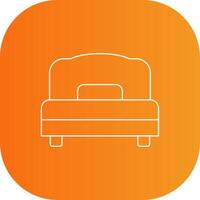 Doubble Bed Line Gradient Curve Icon vector