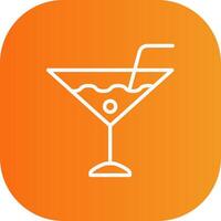 Martini Line Gradient Curve Icon vector
