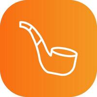 Smoking Pipe Line Gradient Curve Icon vector