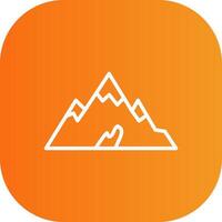 Mountain Line Gradient Curve Icon vector