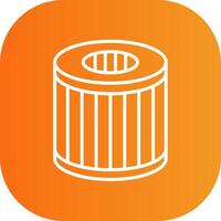 Oil Filter Line Gradient Curve Icon vector