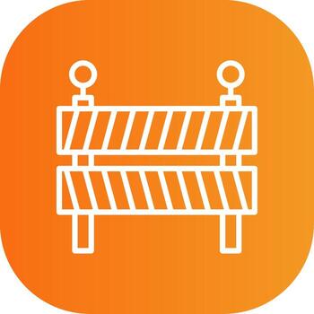 Barrier Line Gradient Curve Icon vector