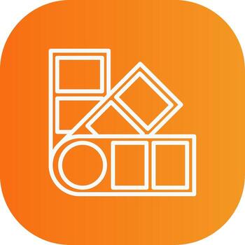 Colour Palette Line Gradient Curve Icon vector