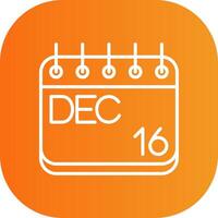 December Line Gradient Curve Icon vector