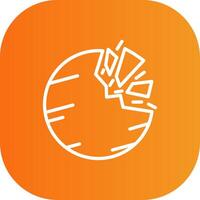 Destroyed Planet Line Gradient Curve Icon vector