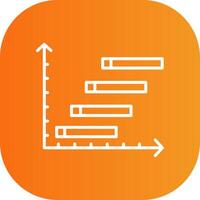 Horizontal Bars showing Progress Line Gradient Curve Icon vector