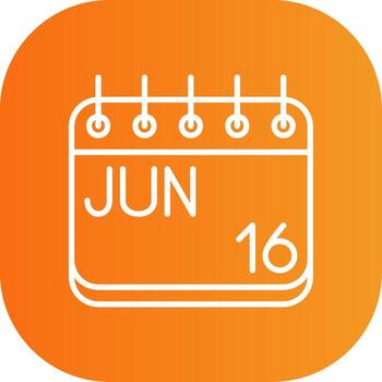 June Line Gradient Curve Icon vector