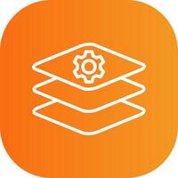 Layers Line Gradient Curve Icon vector