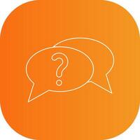 Question Line Gradient Curve Icon vector