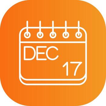 December Line Gradient Curve Icon vector
