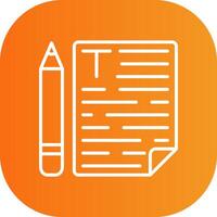 Copywriter Line Gradient Curve Icon vector