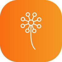 Dandelion Line Gradient Curve Icon vector
