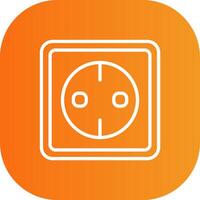 socket Line Gradient Curve Icon vector