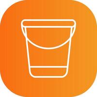 Water Bucket Line Gradient Curve Icon vector
