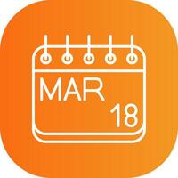 March Line Gradient Curve Icon vector