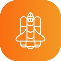 Spaceship Line Gradient Curve Icon vector