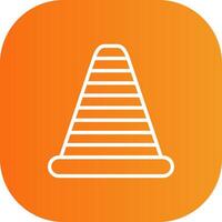 Traffic Cone Line Gradient Curve Icon vector