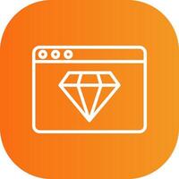 Diamond Line Gradient Curve Icon vector